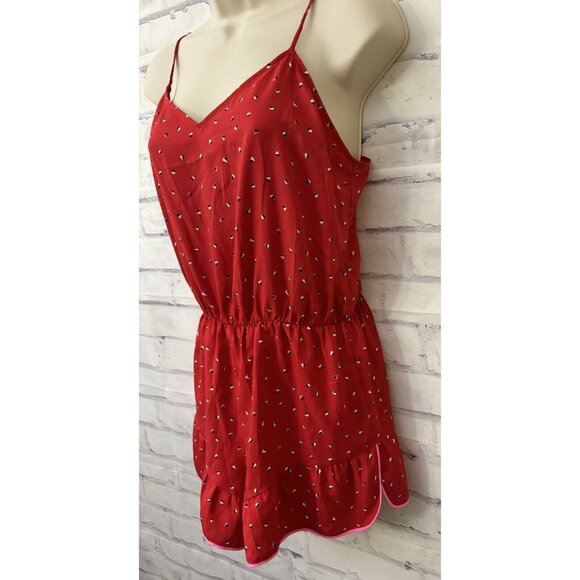 Victoria’s Secret‎ Size Small Red Romper Hearts Sexy Pajamas - Picture 3 of 10